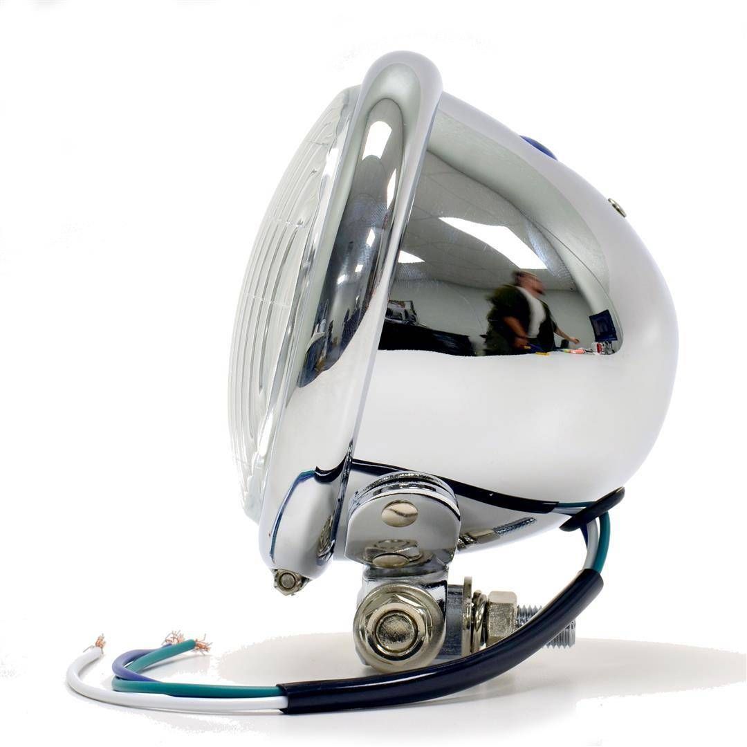 Headlight, 4.5" Bottom-mount, Chrome