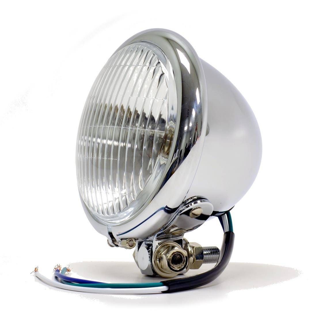 Headlight, 4.5" Bottom-mount, Chrome